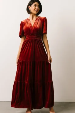 Hot Baltic Born Artemis Velvet Maxi Dress | Terracotta