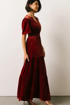 Hot Baltic Born Artemis Velvet Maxi Dress | Terracotta