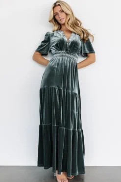 Sale Baltic Born Artemis Velvet Maxi Dress | Eucalyptus