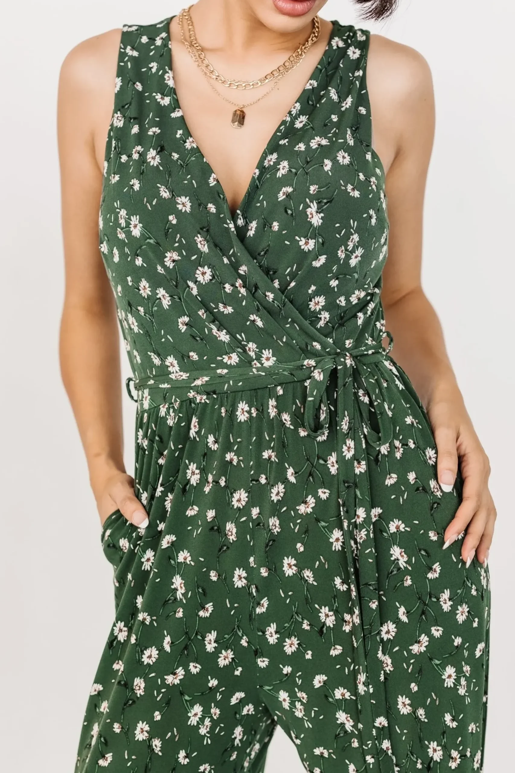 Hot Baltic Born Ashlyn Jumpsuit | Green Floral