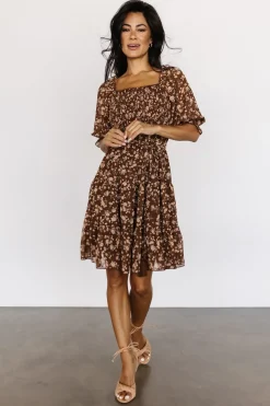 Best Baltic Born Azlyn Smocked Short Dress | Copper Floral