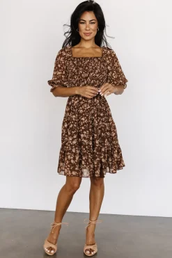 Best Baltic Born Azlyn Smocked Short Dress | Copper Floral