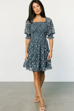 Sale Baltic Born Azlyn Smocked Short Dress | Blue Multi
