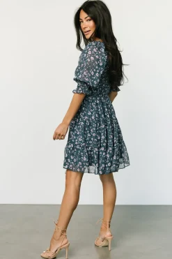 Sale Baltic Born Azlyn Smocked Short Dress | Blue Multi