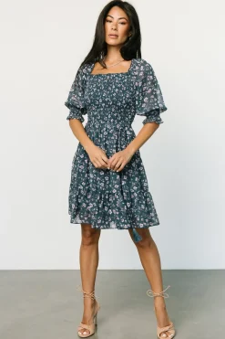 Sale Baltic Born Azlyn Smocked Short Dress | Blue Multi