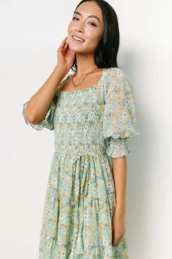 Fashion Baltic Born Azlyn Smocked Short Dress | Sage Floral
