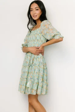 Fashion Baltic Born Azlyn Smocked Short Dress | Sage Floral