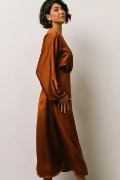Clearance Baltic Born Balta Satin Midi Dress | Bronze