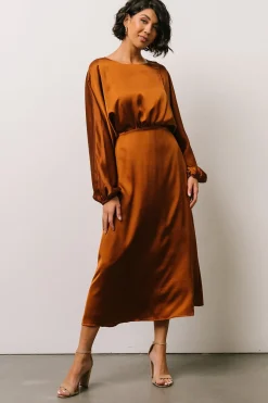 Clearance Baltic Born Balta Satin Midi Dress | Bronze