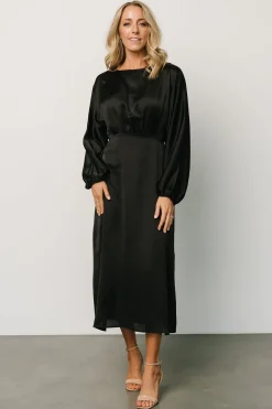 Outlet Baltic Born Balta Satin Midi Dress | Black