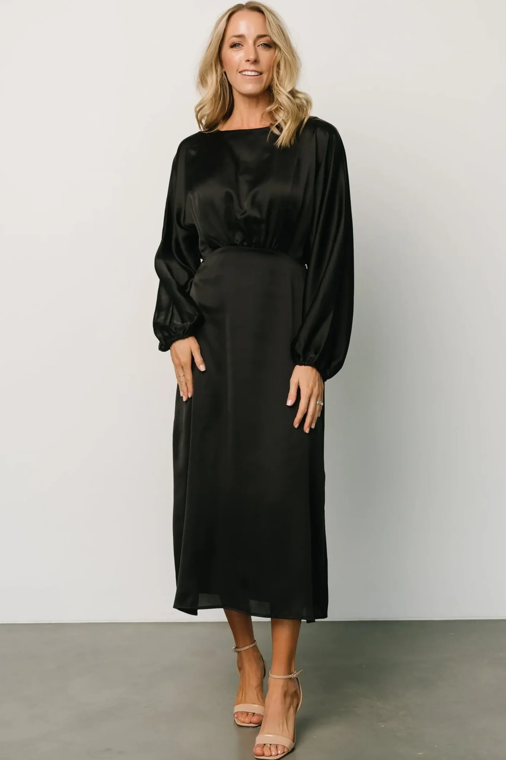 Outlet Baltic Born Balta Satin Midi Dress | Black