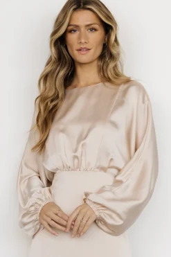 Fashion Baltic Born Balta Satin Midi Dress | Champagne