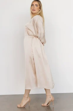 Fashion Baltic Born Balta Satin Midi Dress | Champagne