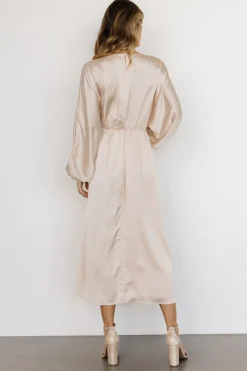 Fashion Baltic Born Balta Satin Midi Dress | Champagne
