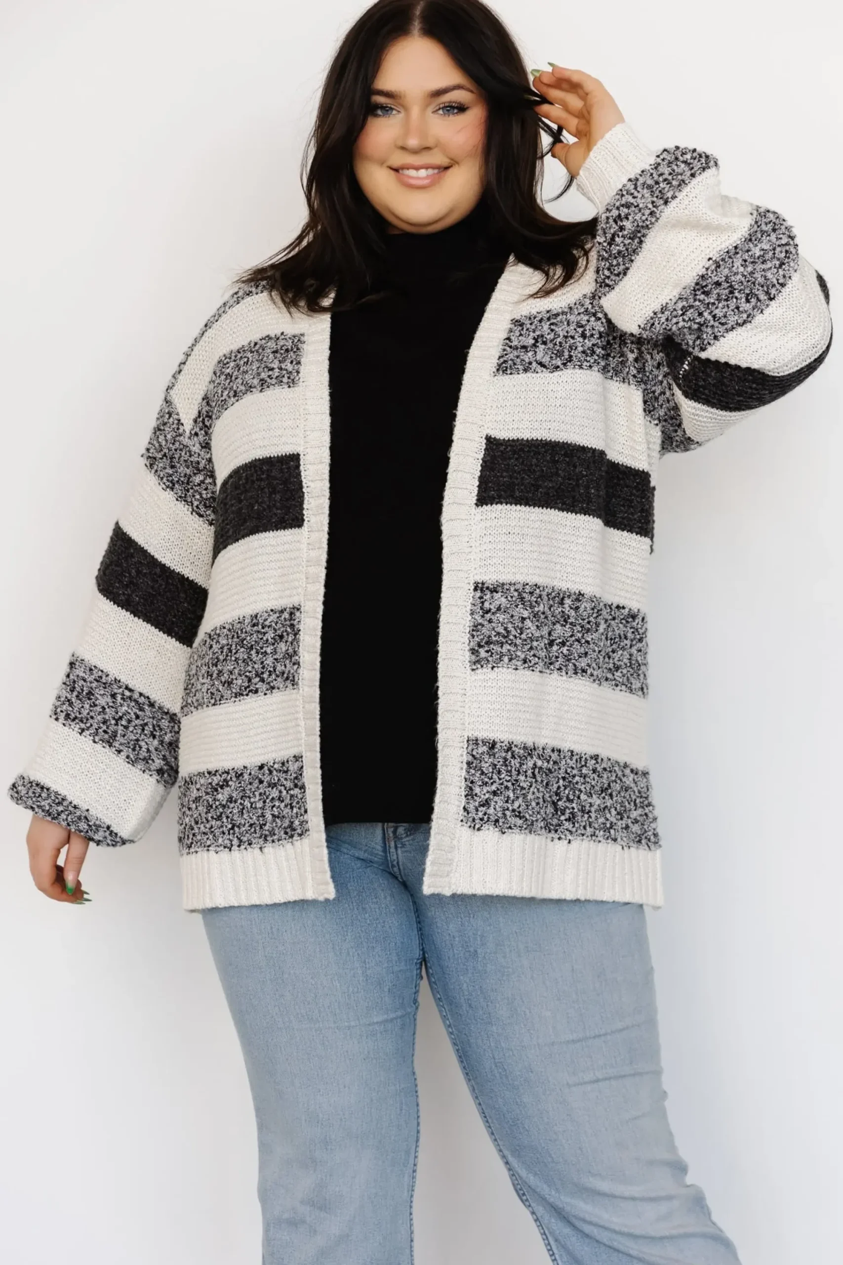 Fashion Baltic Born Banff Stripe Cardigan | Black + Ivory