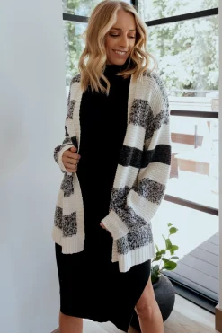 Fashion Baltic Born Banff Stripe Cardigan | Black + Ivory