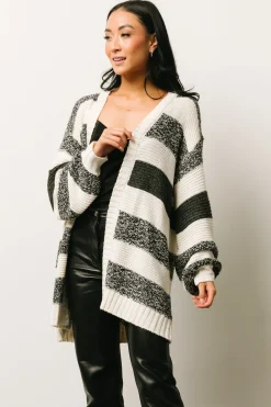 Fashion Baltic Born Banff Stripe Cardigan | Black + Ivory