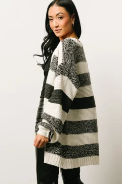 Fashion Baltic Born Banff Stripe Cardigan | Black + Ivory