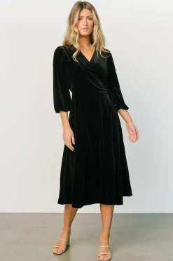 Outlet Baltic Born Beckinsale Velvet Wrap Dress | Black
