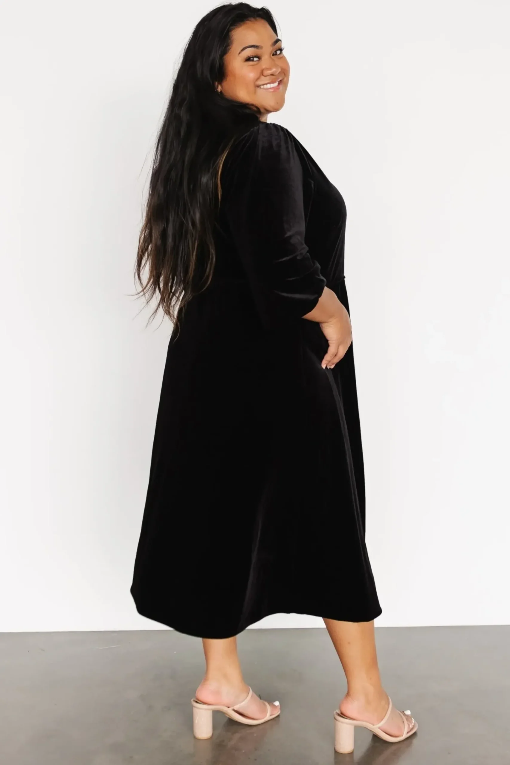 Outlet Baltic Born Beckinsale Velvet Wrap Dress | Black