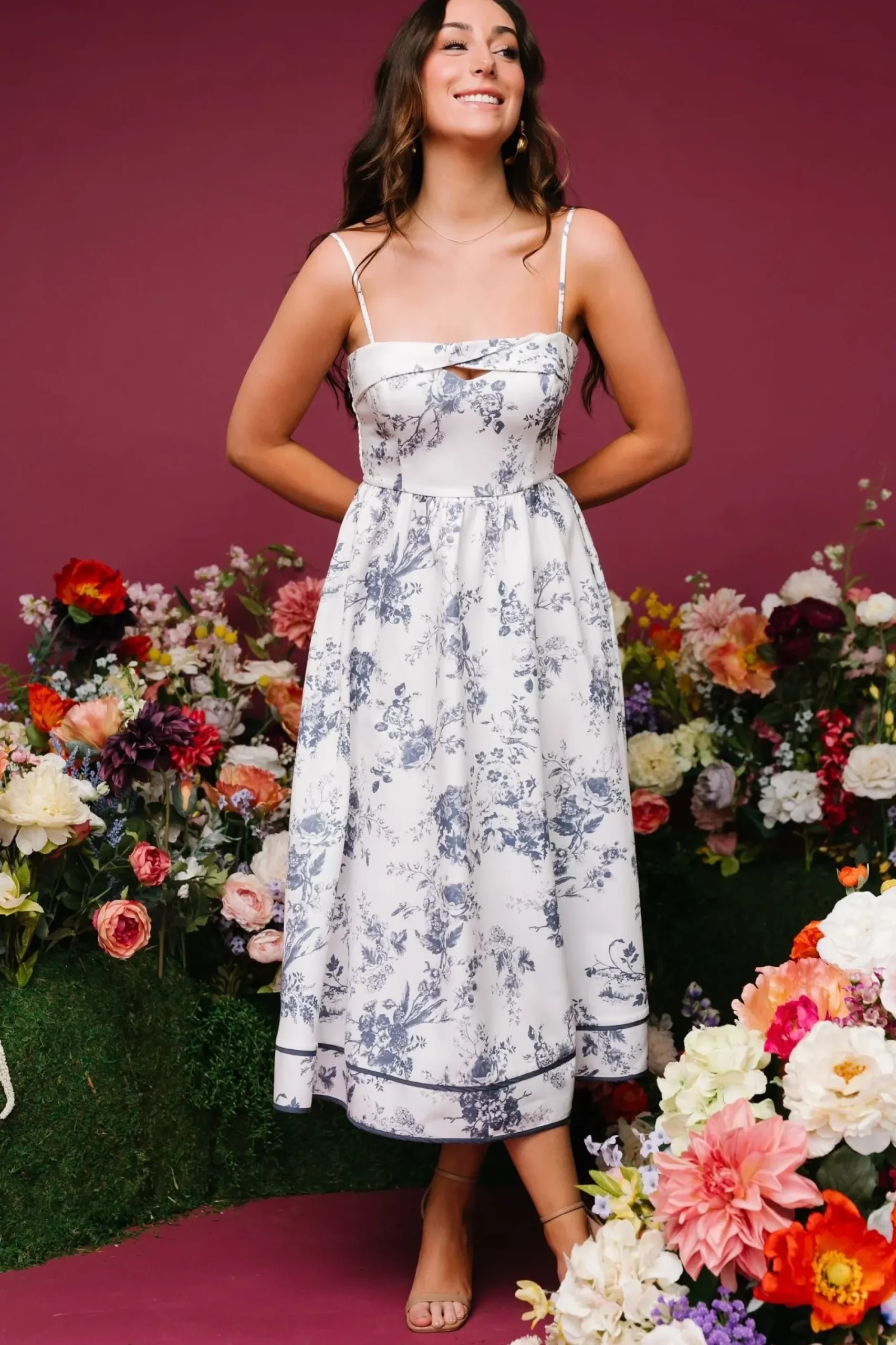 New Baltic Born Bellagio Midi Dress | Slate Floral