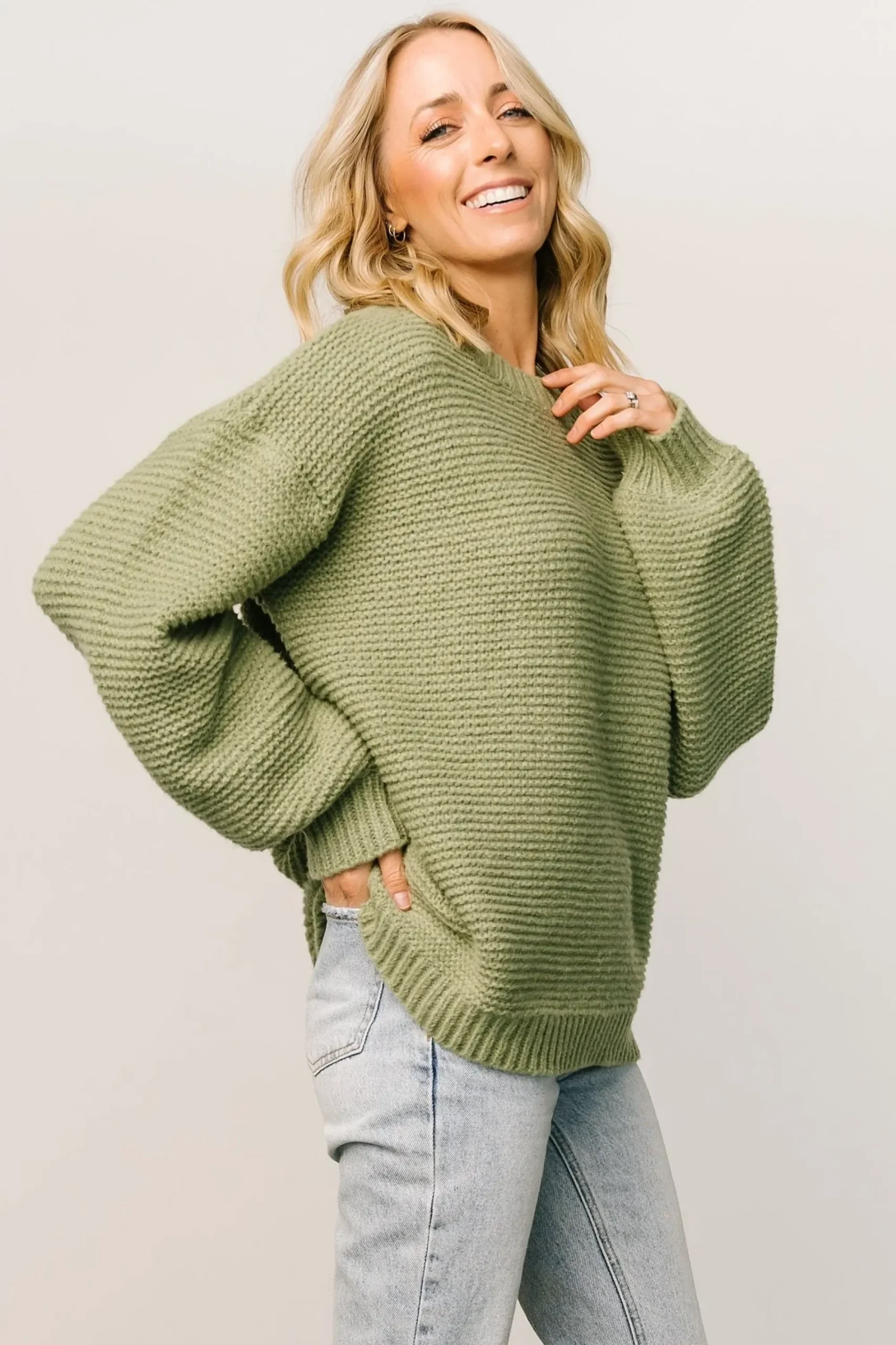 Discount Baltic Born Bentley Chunky Knit Sweater | Olive