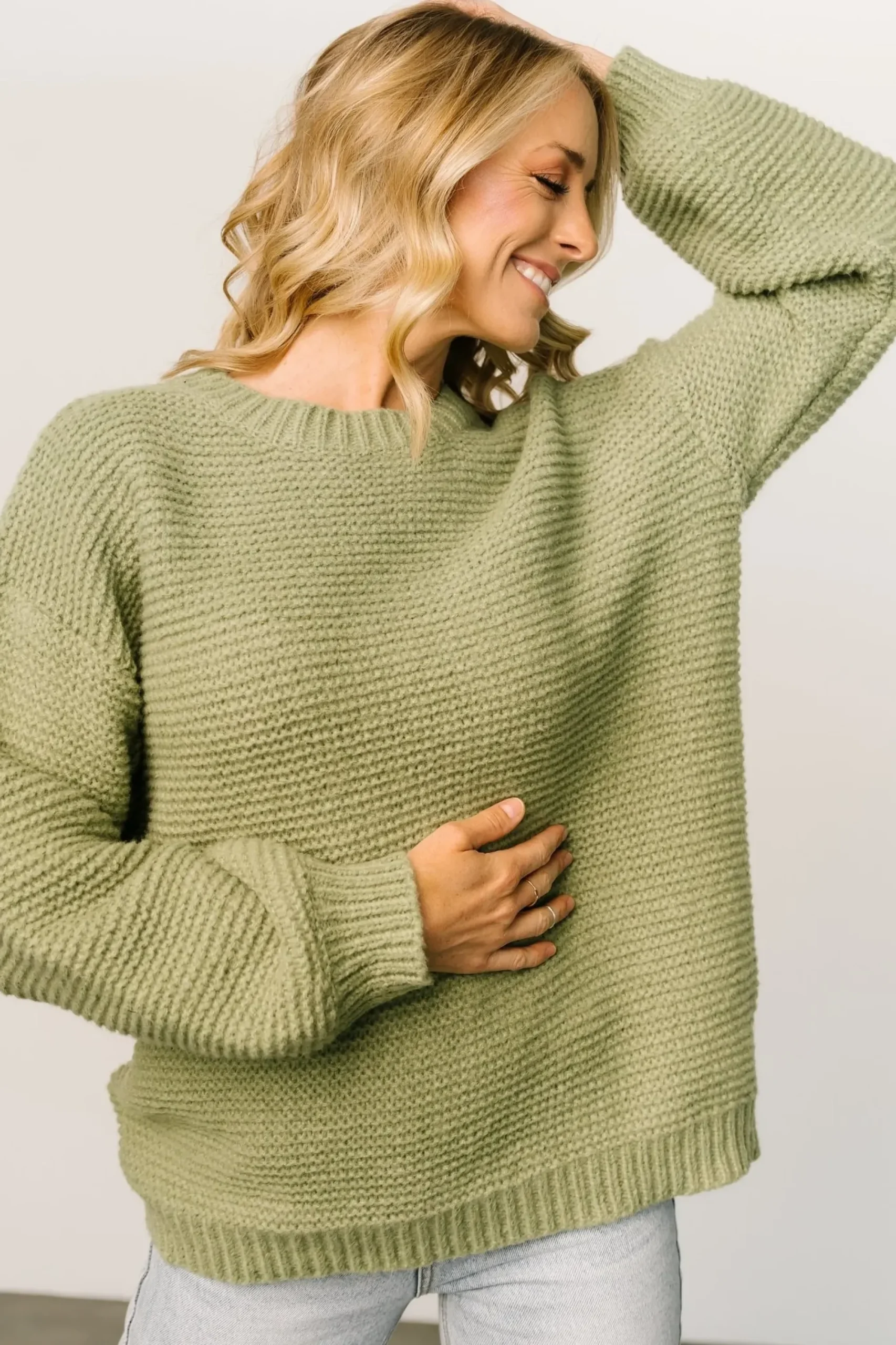 Discount Baltic Born Bentley Chunky Knit Sweater | Olive