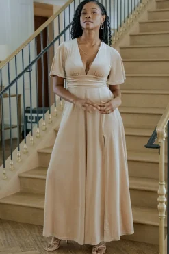 Best Baltic Born Berenice Velvet Maxi Dress | Champagne