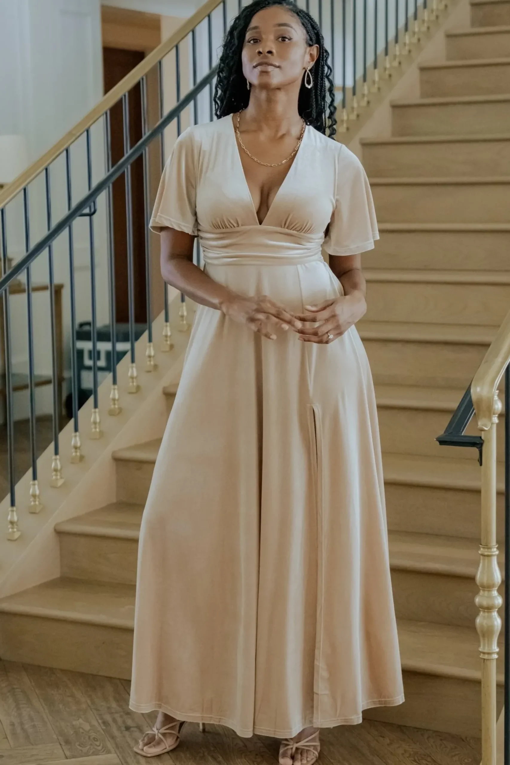 Best Baltic Born Berenice Velvet Maxi Dress | Champagne