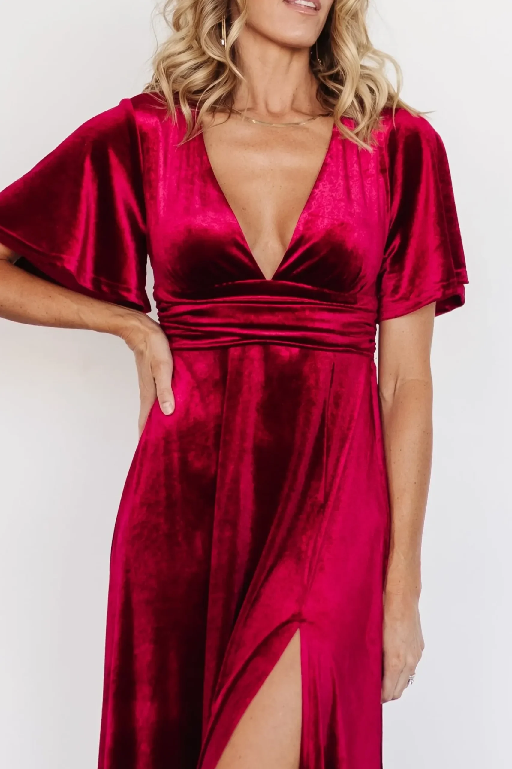 Fashion Baltic Born Berenice Velvet Maxi Dress | Wine