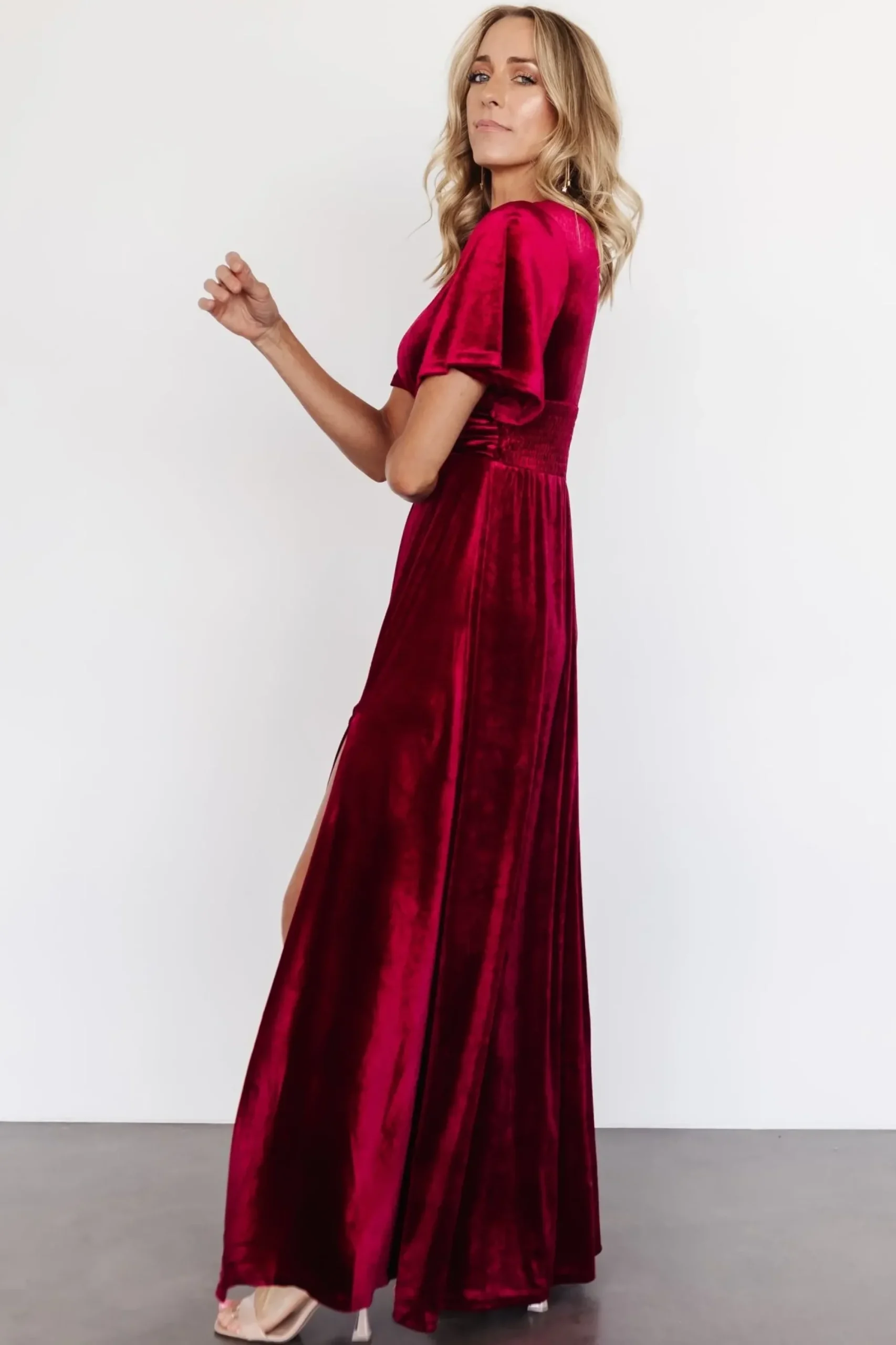 Fashion Baltic Born Berenice Velvet Maxi Dress | Wine