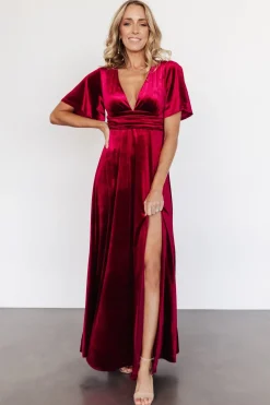 Fashion Baltic Born Berenice Velvet Maxi Dress | Wine