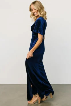 New Baltic Born Berenice Velvet Maxi Dress | Navy