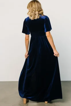 New Baltic Born Berenice Velvet Maxi Dress | Navy
