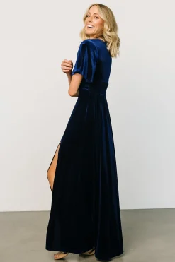 New Baltic Born Berenice Velvet Maxi Dress | Navy