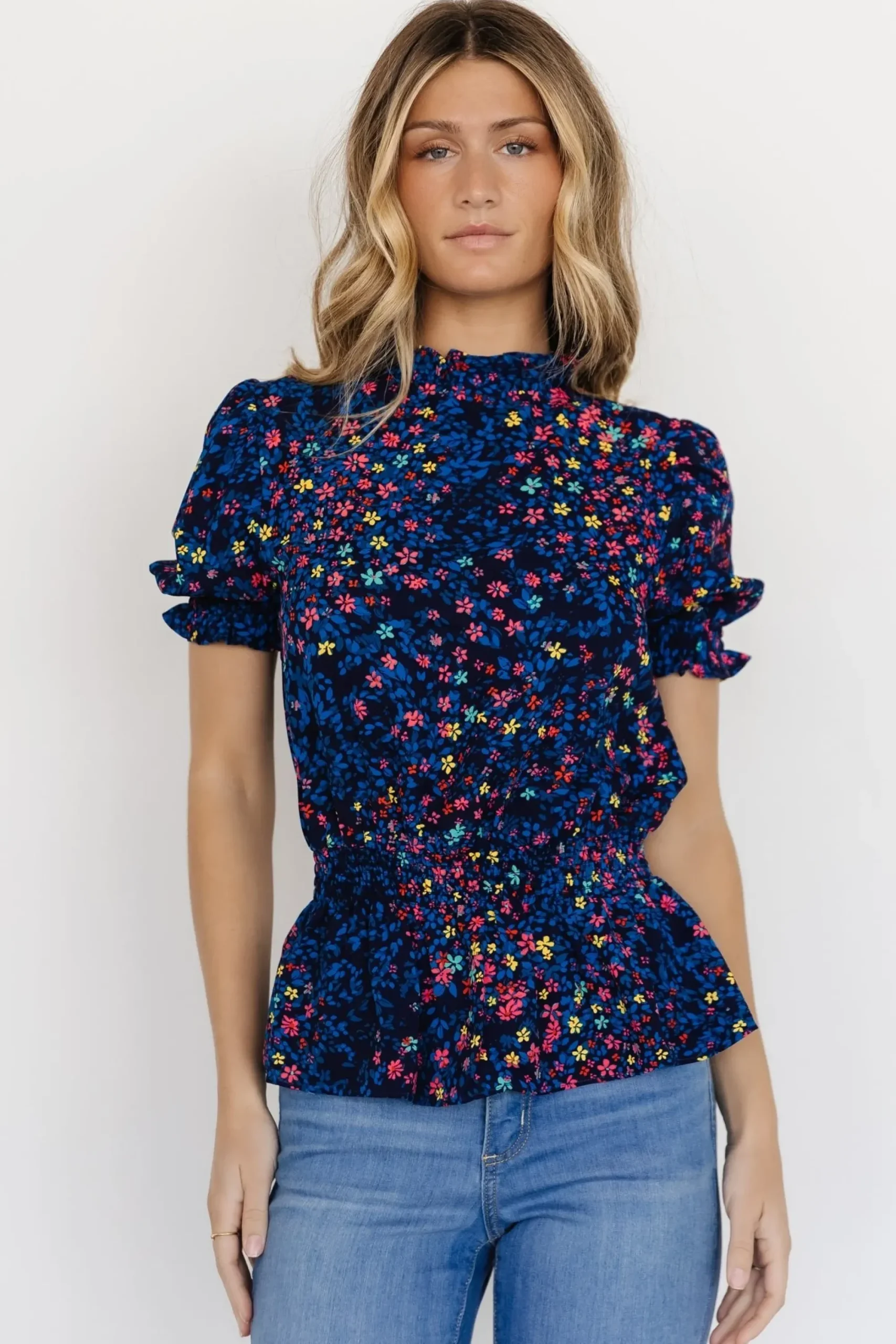 Online Baltic Born Beth Peplum Top | Blue Multi