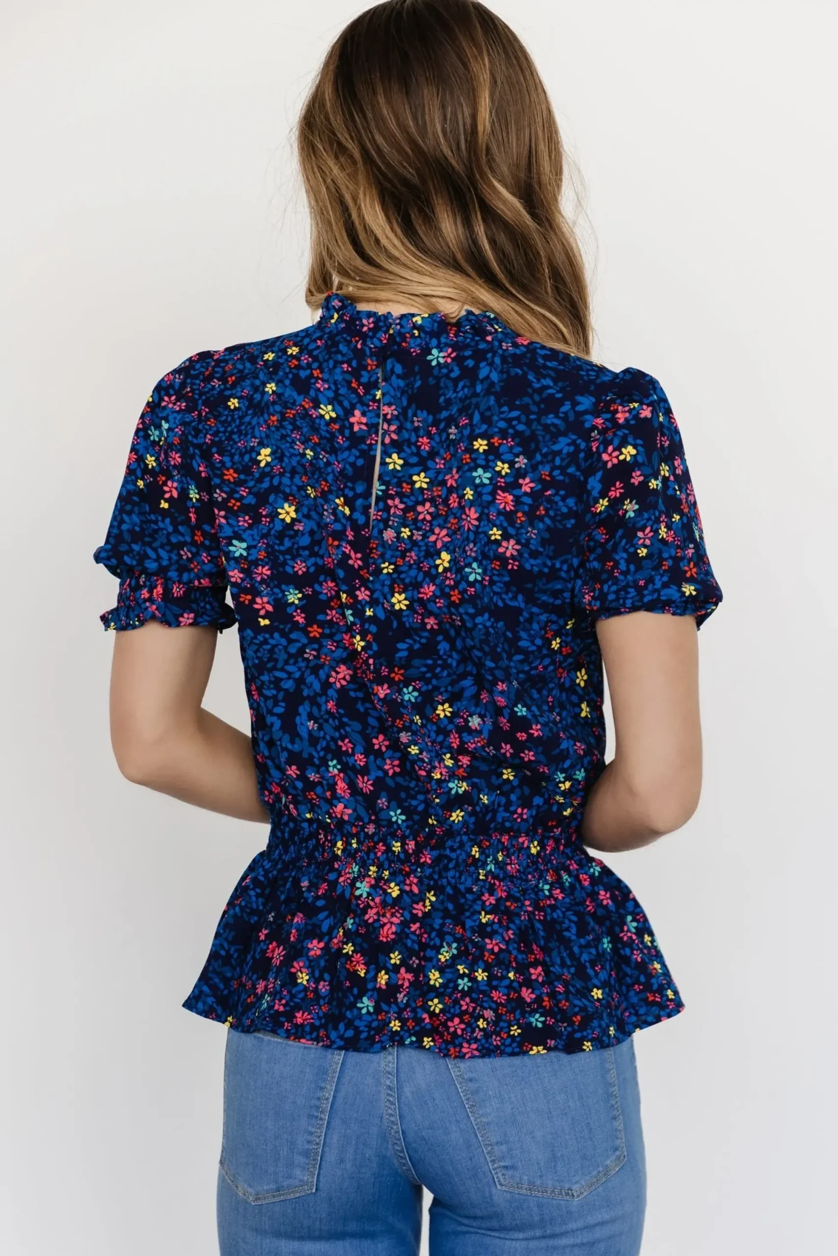 Online Baltic Born Beth Peplum Top | Blue Multi