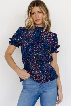 Online Baltic Born Beth Peplum Top | Blue Multi