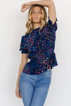 Online Baltic Born Beth Peplum Top | Blue Multi