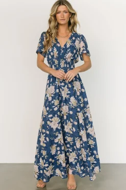 Fashion Baltic Born Birdie Maxi Dress | Blue + Blush Floral