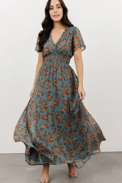 Hot Baltic Born Birdie Maxi Dress | Dusty Blue Floral