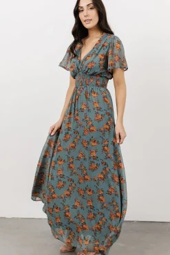 Hot Baltic Born Birdie Maxi Dress | Dusty Blue Floral