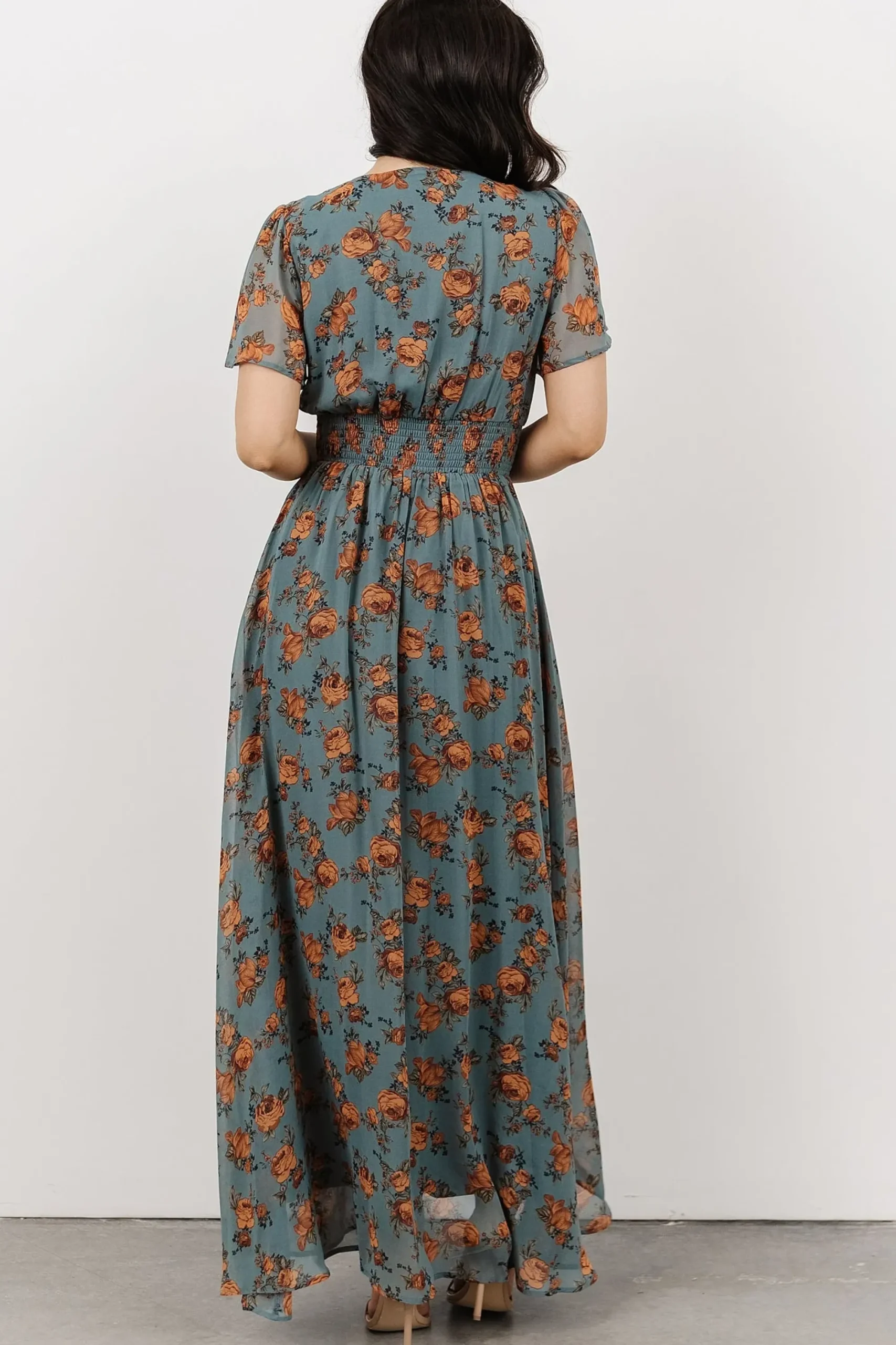 Hot Baltic Born Birdie Maxi Dress | Dusty Blue Floral