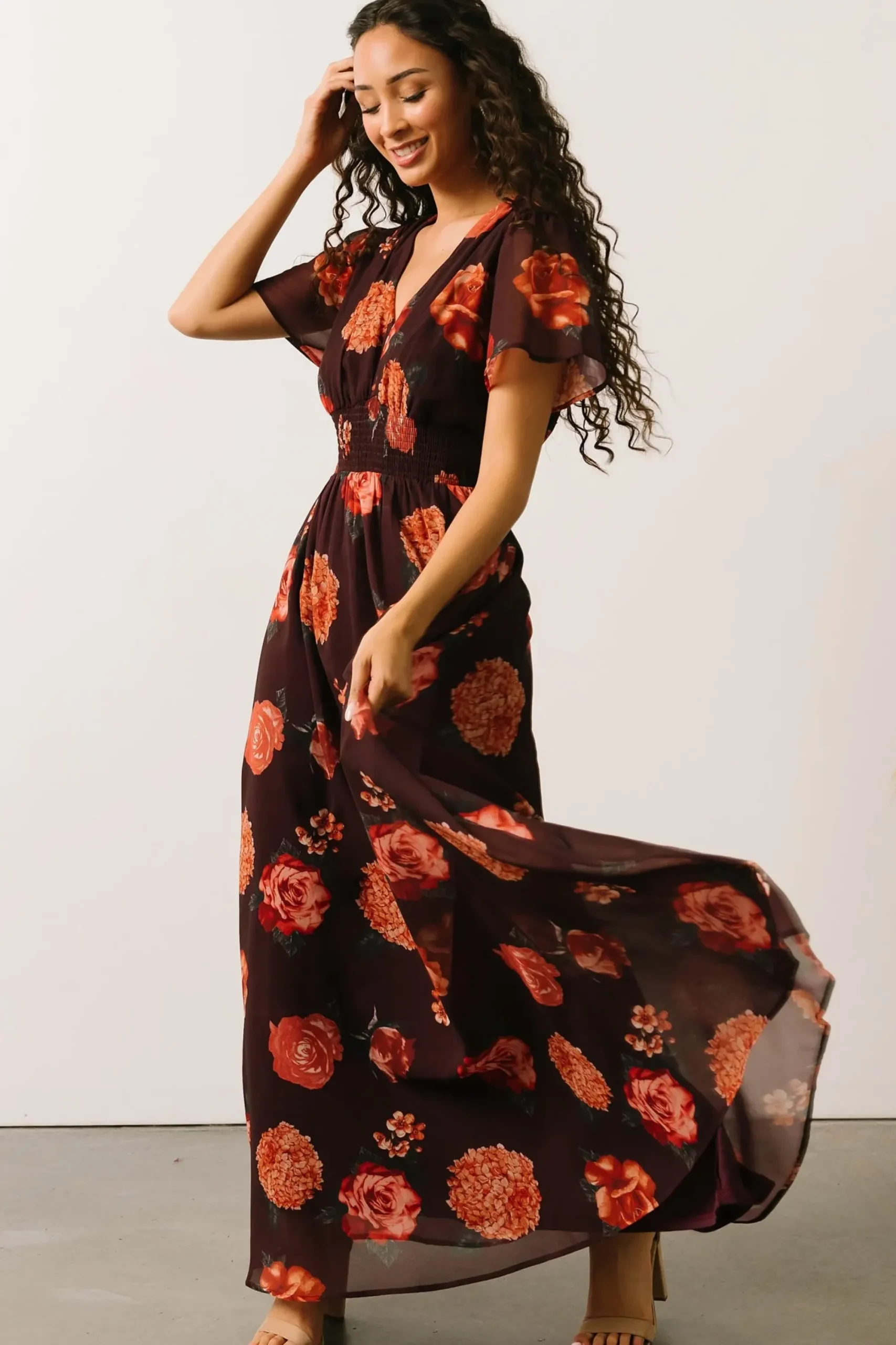 Discount Baltic Born Birdie Maxi Dress | Eggplant Floral