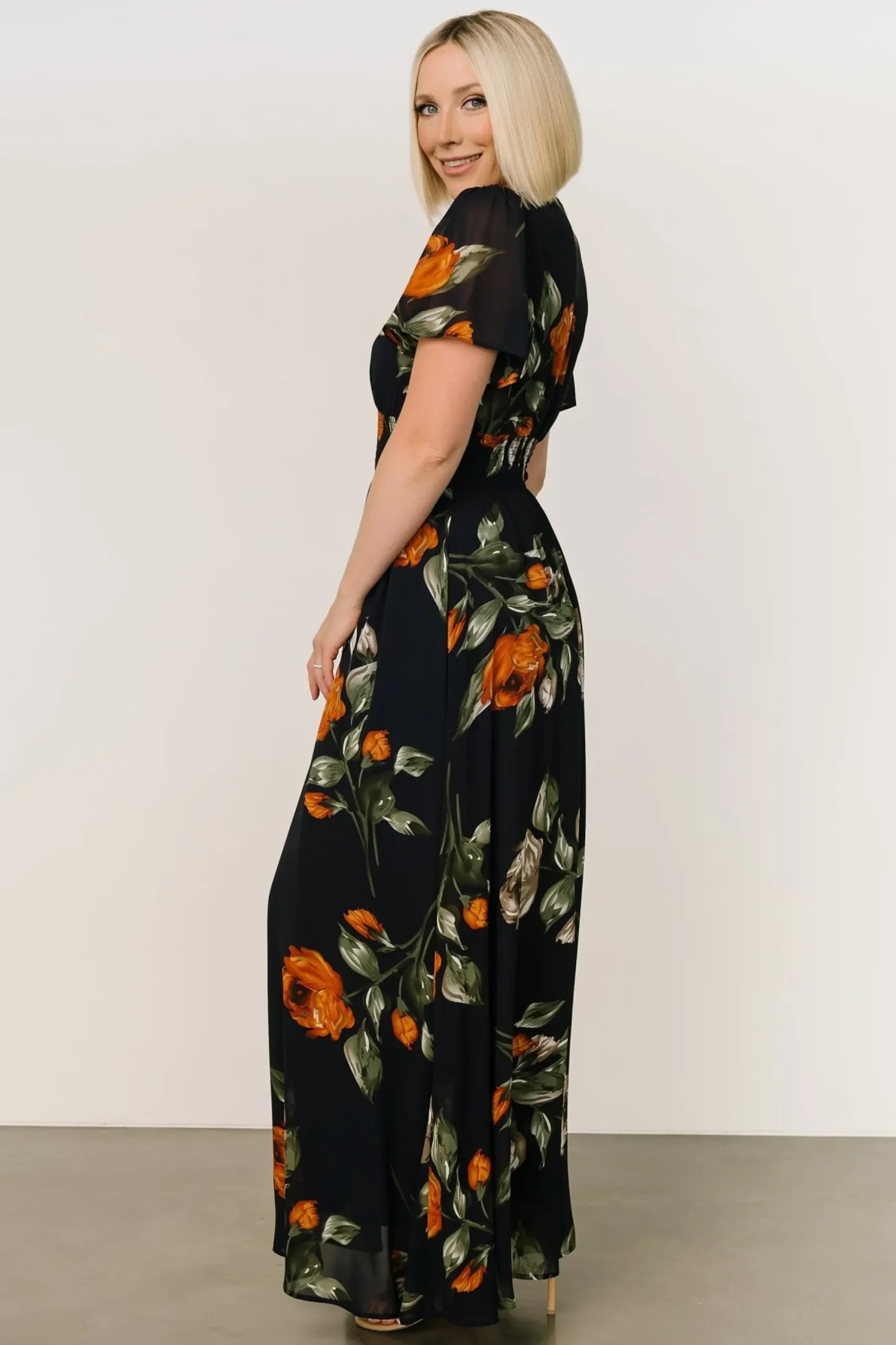 Clearance Baltic Born Birdie Maxi Dress | Midnight Navy Floral