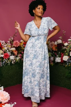 Discount Baltic Born Birdie Maxi Dress | Off White + Blue