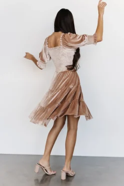 Best Baltic Born Bliss Smocked Velvet Short Dress | Natural