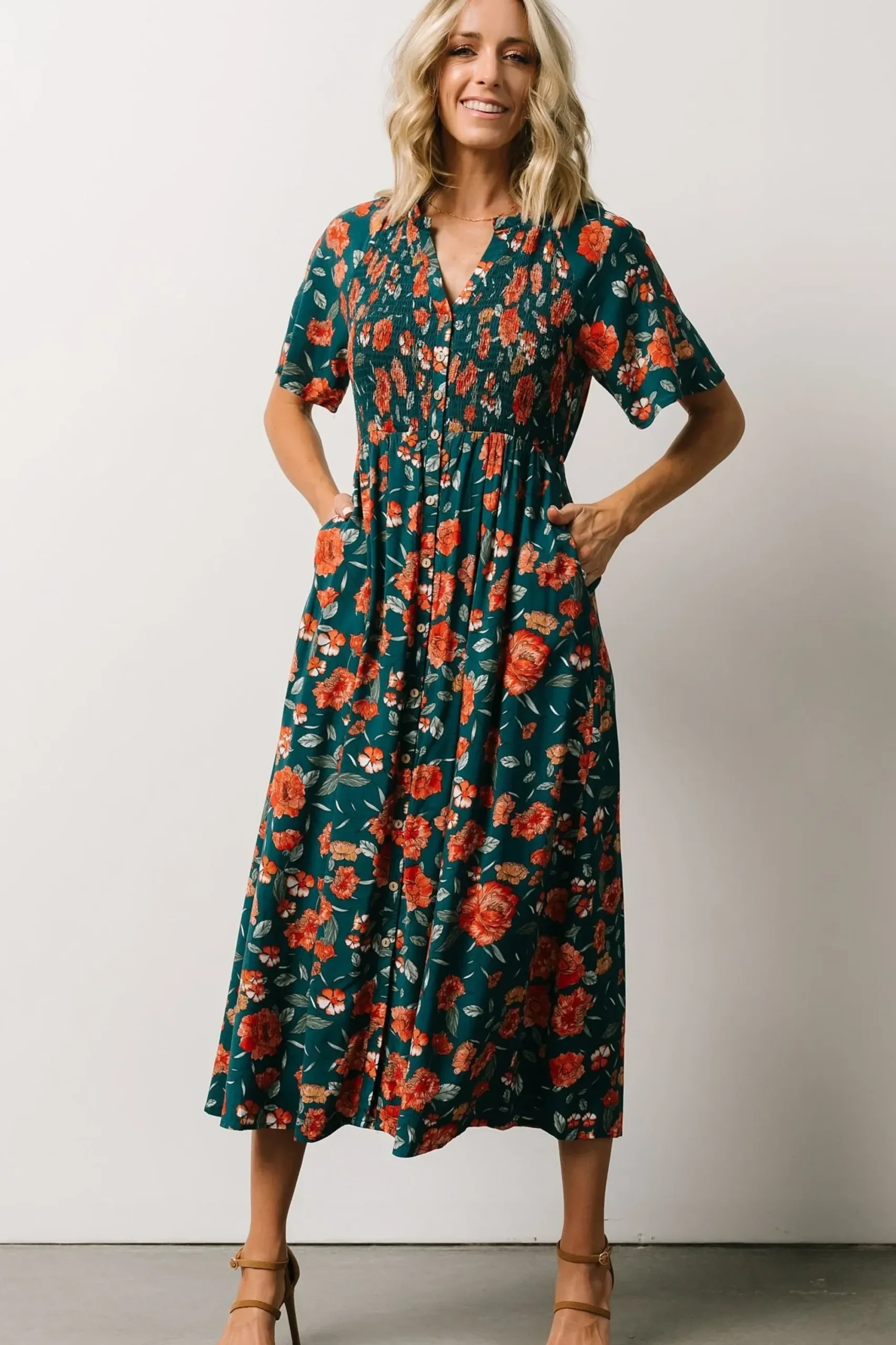 Clearance Baltic Born Botega Midi Dress | Jade Multi Floral