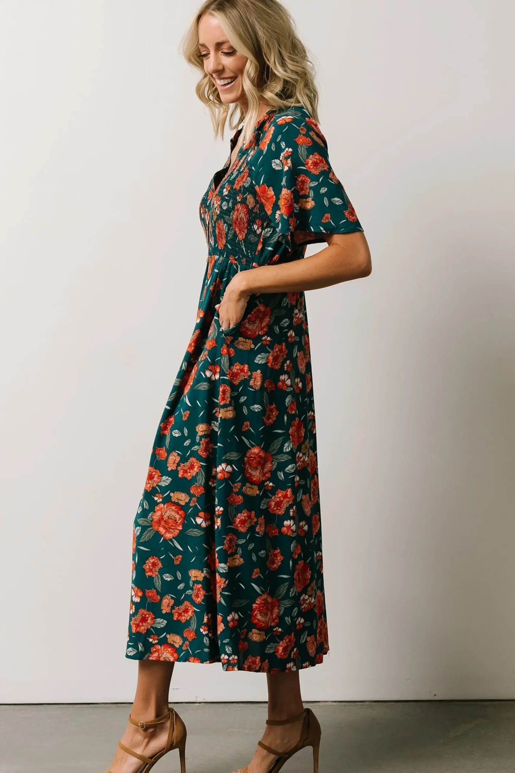 Clearance Baltic Born Botega Midi Dress | Jade Multi Floral
