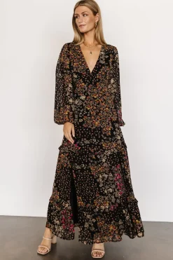 Online Baltic Born Bowman Deep V Maxi Dress | Black Multi